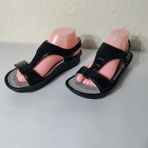 Alegria Kendra Black Leather T-Strap Rocker Sandals KEN-765 Womens 38